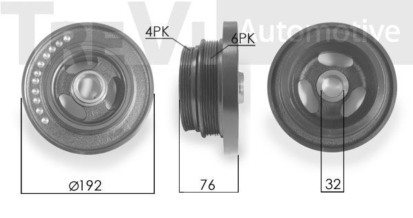 TREVI AUTOMOTIVE Ременный шкив, коленчатый вал PC1220